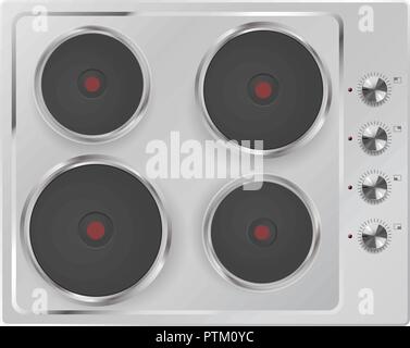 Electric cooking top Stock Vector