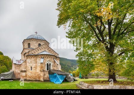 The church in the orthodox monastery Gradac in Serbia. Gradac Monastery is located in Golija tourist region, and near the tourist center Kopaonik. Stock Photo