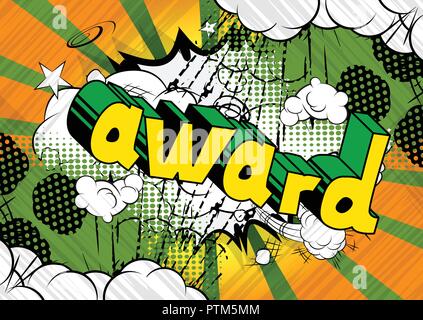Award - Vector illustrated comic book style phrase. Stock Vector
