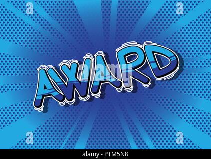Award - Vector illustrated comic book style phrase. Stock Vector