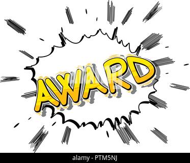 Award - Vector illustrated comic book style phrase. Stock Vector