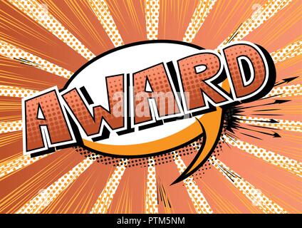 Award - Vector illustrated comic book style phrase. Stock Vector