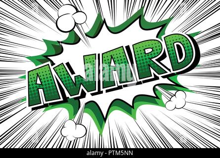 Award - Vector illustrated comic book style phrase. Stock Vector