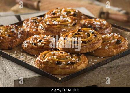 Pains aux raisins. French pastries. Food France Stock Photo