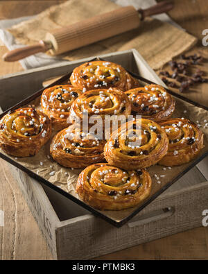 Pains aux raisins. French pastries. Food France Stock Photo