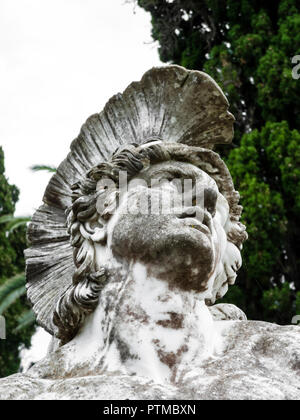 Achilleion palace, Corfu, Greece - August 24, 2018: Sculpture of the dying achilles in achilleion palace corfu Stock Photo