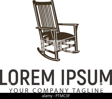 rocking chair logo design concept template Stock Vector