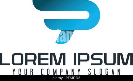 modern letter P logo. fast speed design concept template Stock Vector