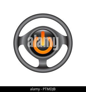 3d logo of chrome power button. Turn off icon vector isolated on white background for your web and mobile app design, Turn off logo concept Stock Vector