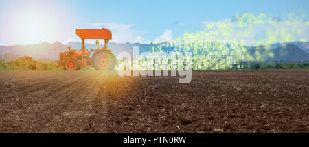 iot smart farming, agriculture in industry 4.0 technology with artificial intelligence and machine learning concept. it help to improve, categorized,  Stock Photo