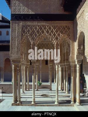 FACHADA OESTE DEL PATIO DE LOS LEONES - SIGLO XIV. Location: ALHAMBRA-PATIO DE LOS LEONES. GRANADA. SPAIN. Stock Photo