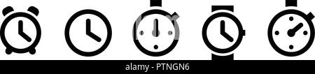 Clock set icons in trendy flat style isolated on white background. Clock set icons page symbol for your web site design icon logo, app, UI. Vector ill Stock Vector