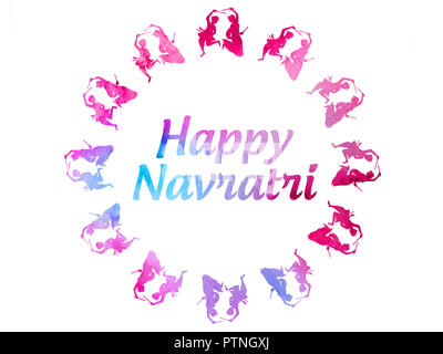 Happy Navratri (Indian Hindu Festival) Greetings Stock Photo