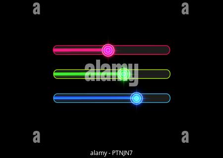 Progress loading bar with Neon Target isolated. Concept technology. Vector illustration Stock Vector