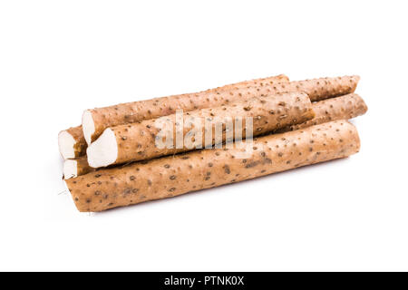 Chinese yam on white background Stock Photo