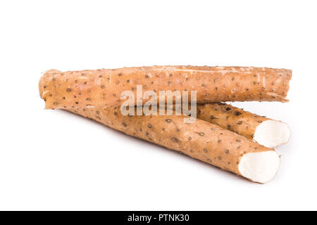 Chinese yam on white background Stock Photo