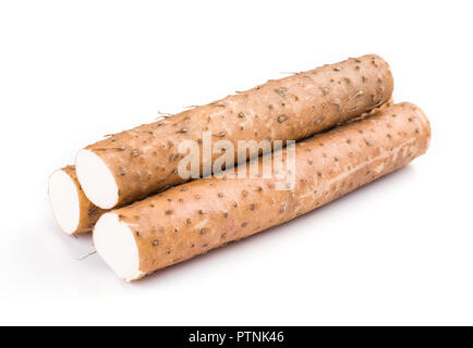 Chinese yam on white background Stock Photo