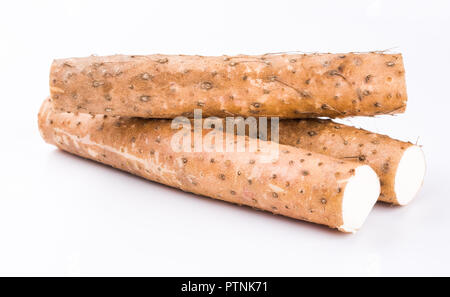 Chinese yam on white background Stock Photo