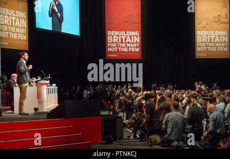 Hugo Fearnley, labour delegate at the Labour party annual conference 2018, Liverpool. Stock Photo