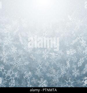 Abstract of Christmas snowflakes movement pattern on gradient gray background. vector eps10 Stock Vector