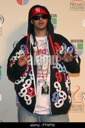 Don Dinero  arrives on the red carpet prior to the 2007 Premios Lo Nuestro award show at the American Airlines Arena in Miami, on February  22, 2007. Stock Photo