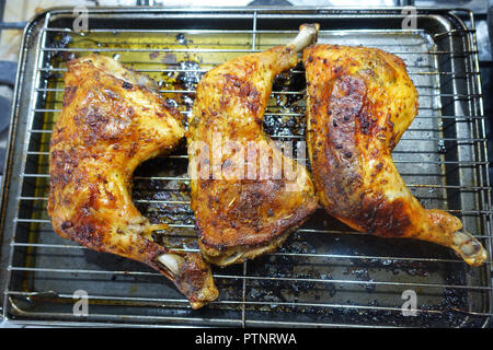 Oven roasted chicken maryland on baking rack