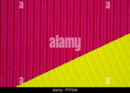 Red and yellow corrugated paper texture, use for background. vivid colour with copy space for add text or object. Stock Photo