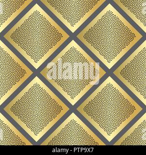Dotted squares vector seamless pattern. Abstract dots cell modern texture for surface designs, textiles, wrapping paper, wallpapers, phone case prints Stock Vector