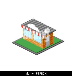 Isometric Shop Stope Icon Stock Vector