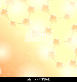 Abstract Molecules Design. Structure Molecule and Communication. Hexagonal Genetic and Chemical Structure Stock Vector