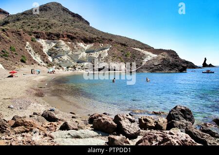 Almeria, Spain- September 22, 2018: Beautiful coves of the Cabo de Gata nature reserve in Almeria, Spain Stock Photo