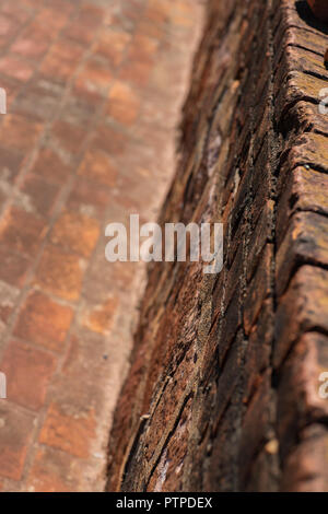 Brown brick wall. Brick surface. Stock Photo
