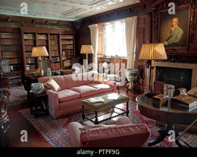 The library room in Hever Castle, Kent Stock Photo