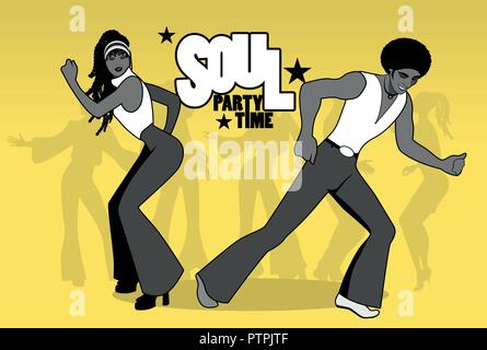 Soul Party Time. Soul, Funk, Jazz or Disco Music Poster Stock
