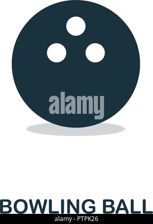 Bowling Ball icon. Monochrome style design from bowling collection. UX and UI. Pixel perfect bowling ball icon. For web design, apps, software, printi Stock Vector