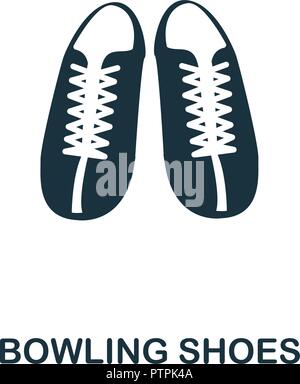 Bowling Shoes icon. Monochrome style design from bowling collection. UX and UI. Pixel perfect bowling shoes icon. For web design, apps, software, prin Stock Vector