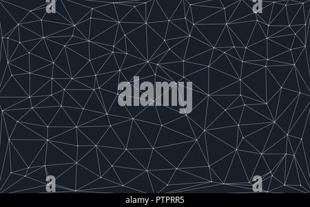 low poly background with connecting dots and lines Stock Vector