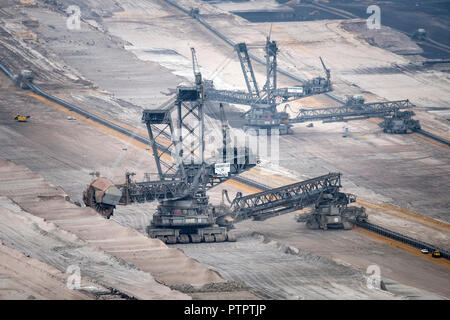Impression of the Tagebau Hambach, a large open-pit coal mine in Niederzier and Elsdorf (North-Rhine Westphalia), operated by RWE and used for mining  Stock Photo