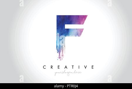 A Paintbrush Letter Design with Watercolor Brush Stroke and Modern ...