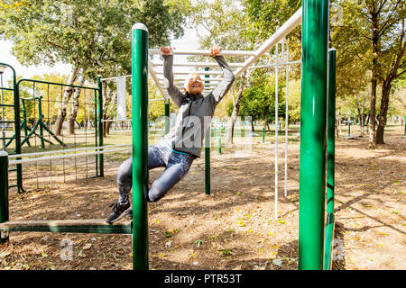 Fit Senior Woman Stretching At Outdoor Gym, Healthy Lifestyle Old People. Stock Photo
