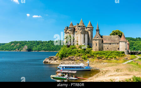 The Chateau de Val, a medieval castle on a bank of the Dordogne in France Stock Photo