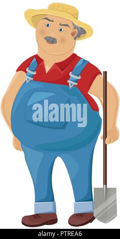 Funny Old Farmer Cartoon Character illustration Stock Vector Image ...