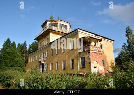 The control tower of the former soviet air base in Tartu, Estonia. Stock Photo