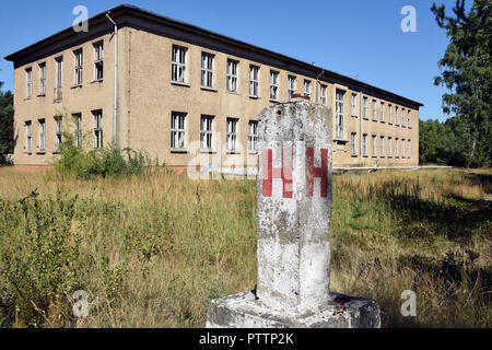 Soviet air base relics in Preschen, former East Germany. The military hospital. Stock Photo