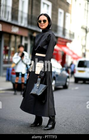 Street style, Spring Summer  2019  .London Fashion Week -Sept 2018 Stock Photo