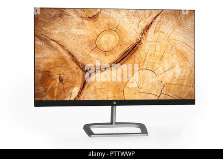 4k monitor isolated on white Stock Photo