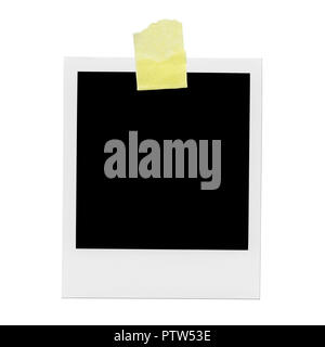 XXXL Ð blank polaroid photo. Isolated vintage frame with yellow tape Stock Photo