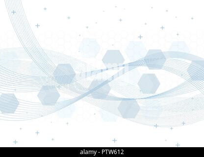 abstract technology vector background with hexagons Stock Vector