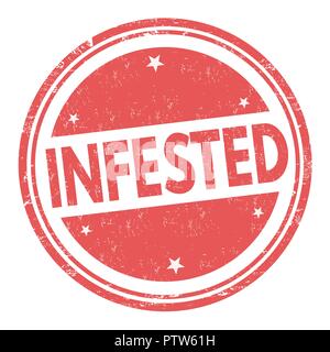 Infestation sign or stamp on white background, vector illustration ...