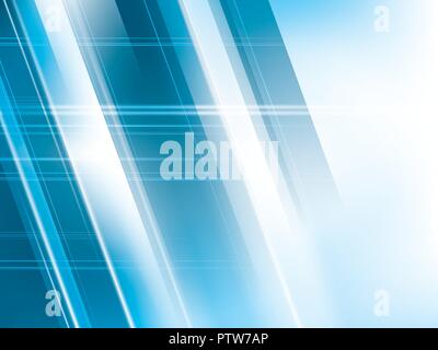 Bright lights on blue abstract background vector with stripes shapes Stock Vector